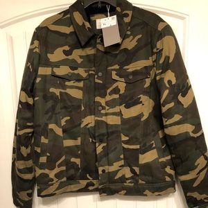 Zara Man Camouflaged Jean Trucker Jacket